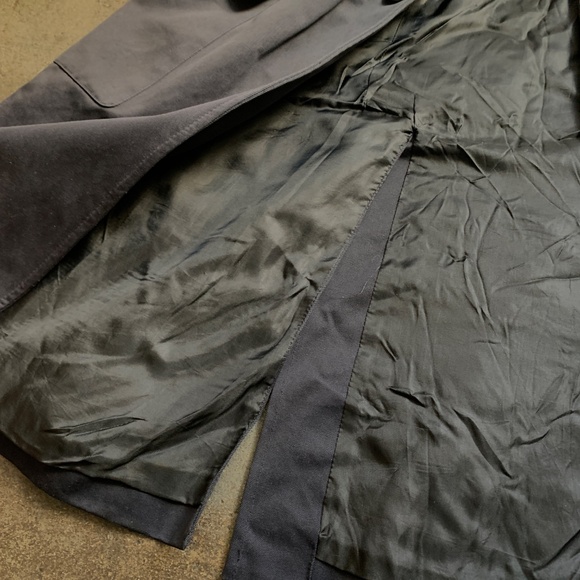 Vintage Dark Blue Made In Italy Long Jacket Coat Vgrantham - Picture 8 of 11